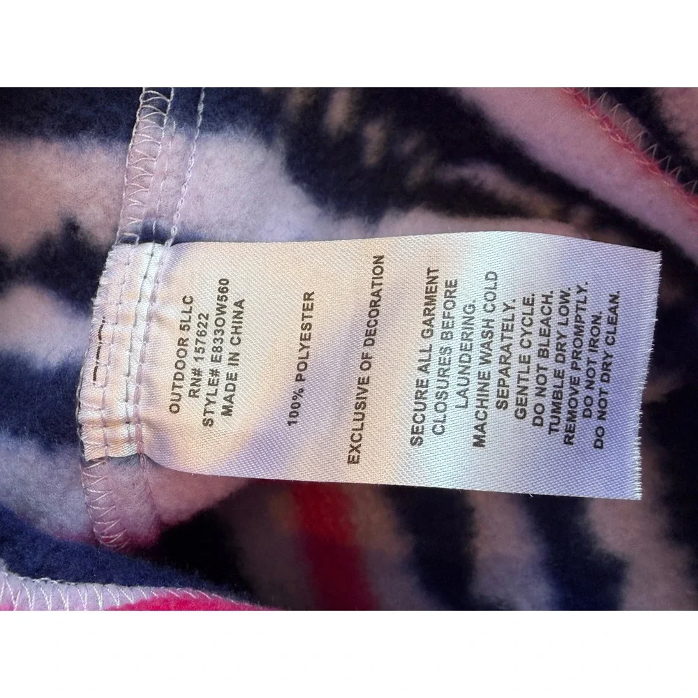 Eddie Bauer Fleece Jacket Girls Medium 10 12 Stripe Full Zip Fleece Outdoor Coat